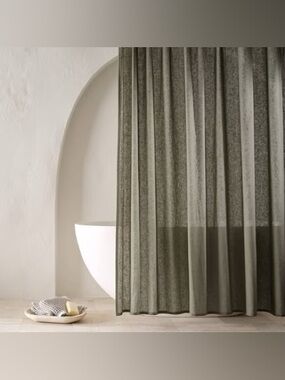 NWT! Casaluna Linen Shower Curtain in Coastal Gray 72” x 72”